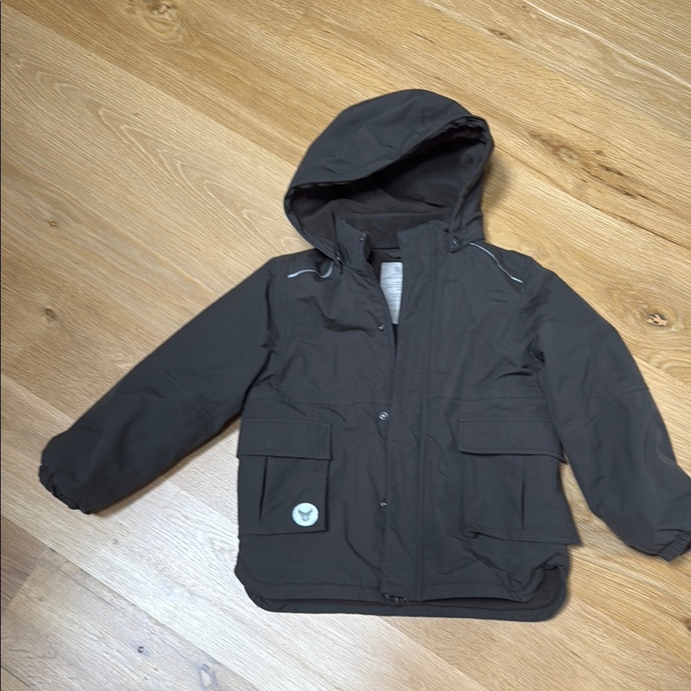 Children's Charcoal Hooded Puffer Jacket